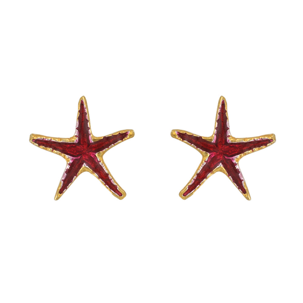 Sterling silver Starfish earrings gold plated