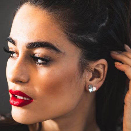 Silver earrings hearts