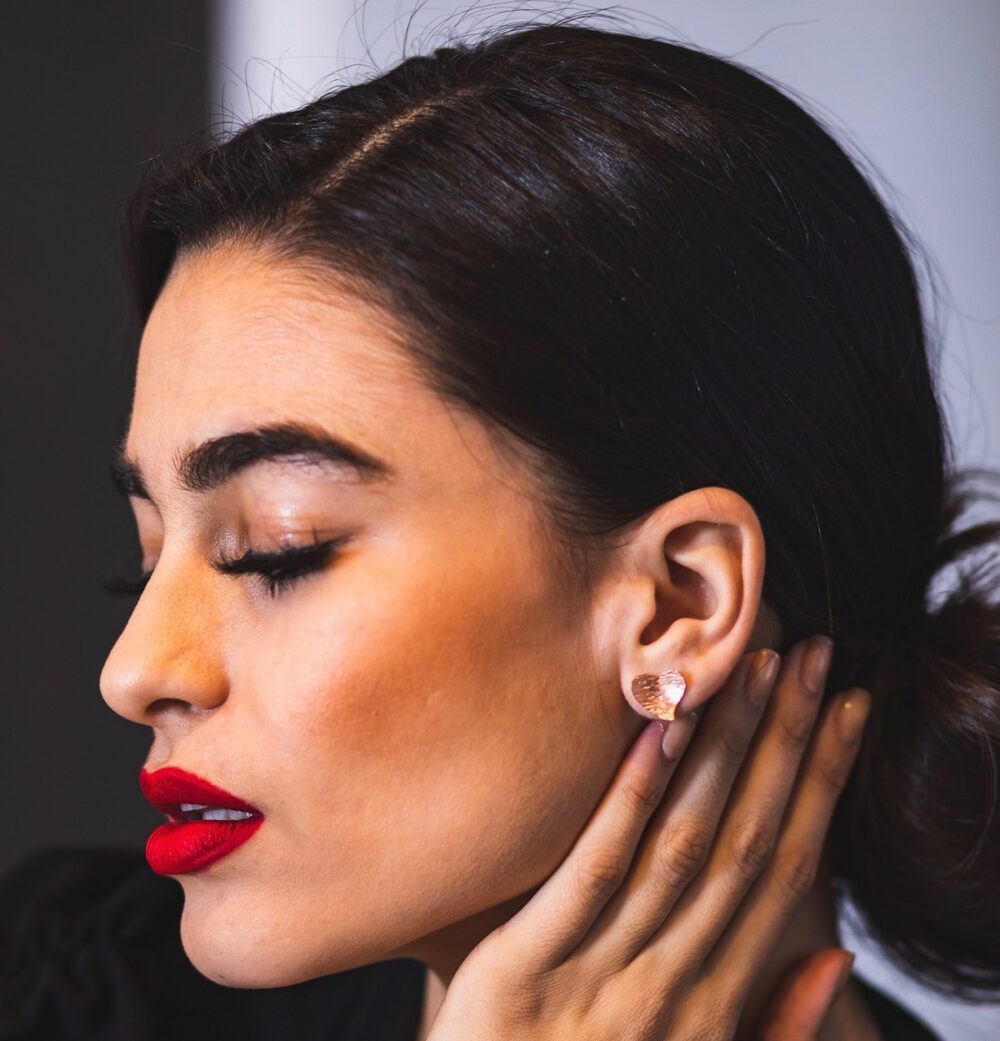 Silver earrings hearts