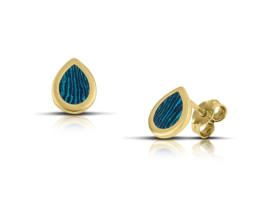 Sterling silver Drop Earrings with Turquoise enamel
