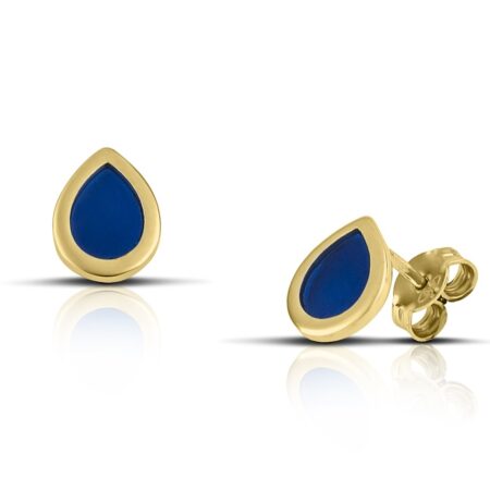 Sterling silver Drop Earrings with Blue enamel