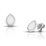 Sterling Silver Drop Earrings with White enamel - Image 3