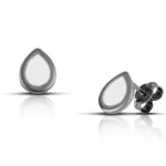 Sterling Silver Drop Earrings with White enamel - Image 4