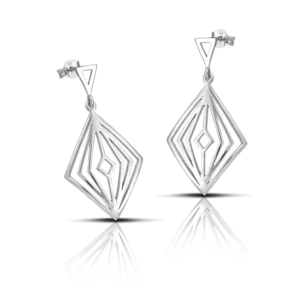 Sterling silver Rhombus earrings - Image 2