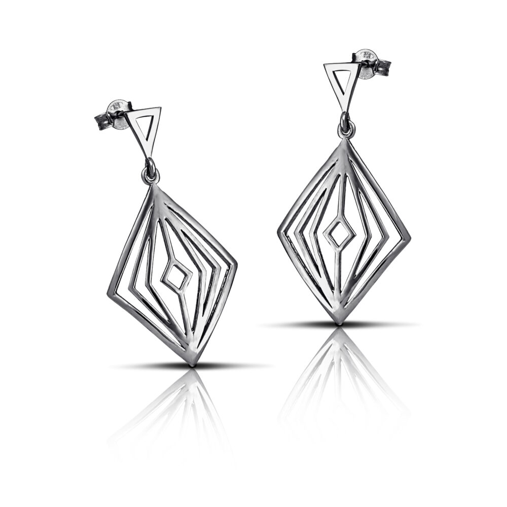Sterling silver Rhombus earrings