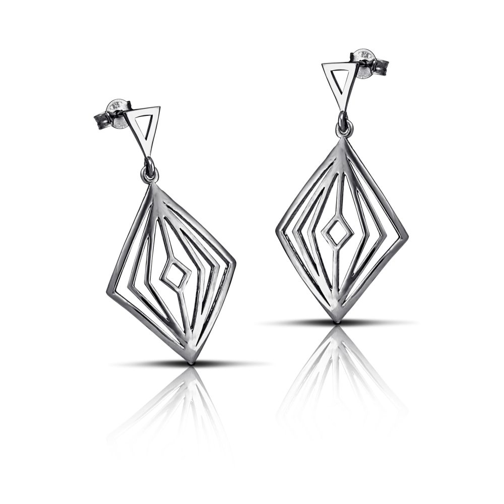 Sterling silver Rhombus earrings