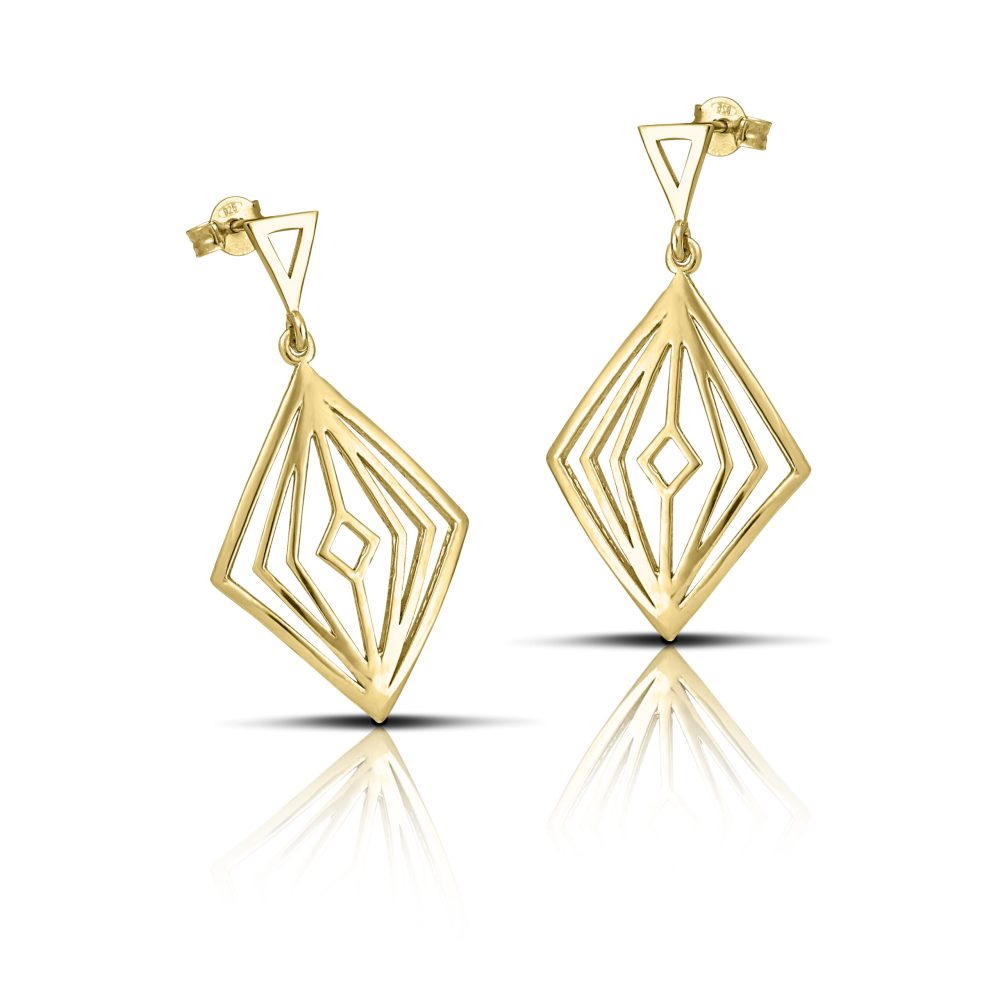 Sterling silver Rhombus earrings - Image 3