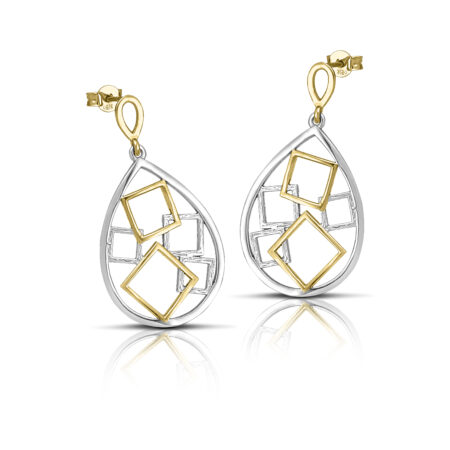 Sterling silver rhodium plated earrings
