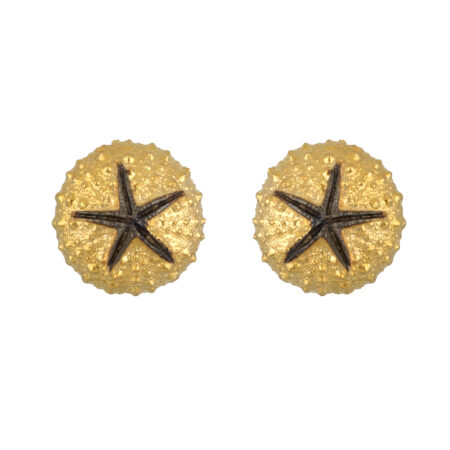 Sterling silver Sea urchin earrings gold plated