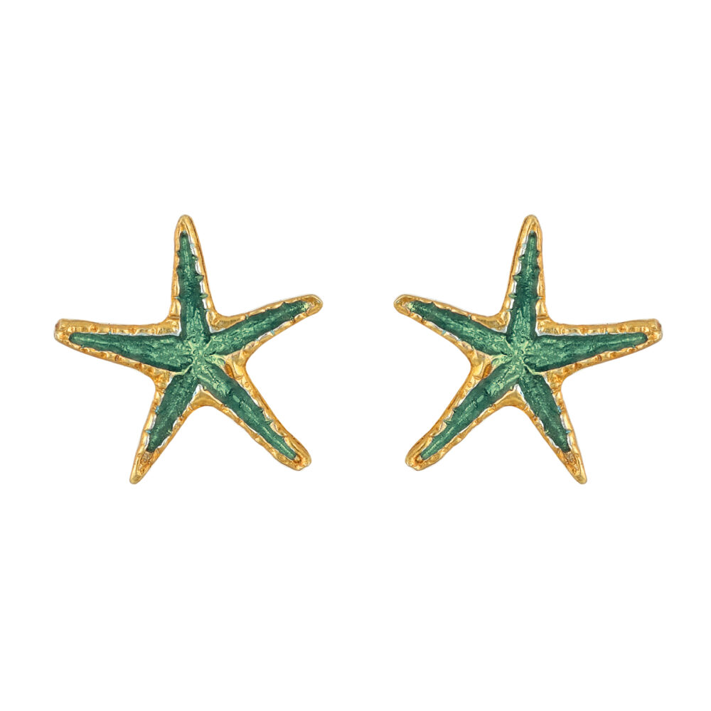 Sterling silver Starfish earrings gold plated