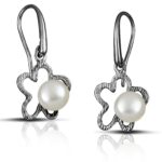Sterling silverdangle earrings with pearls - Image 2