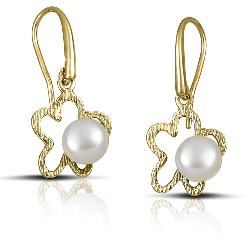 Sterling silverdangle earrings with pearls