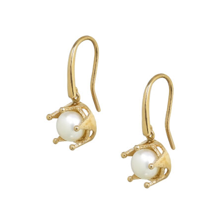 Sterling silver crown earrings with pearls