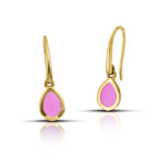 Sterling silver Drop Dangle Earrings with Pink enamel - Image 2