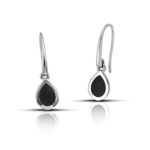 Sterling silver Drop Dangle Earrings with Black enamel - Image 4