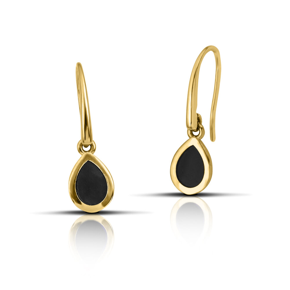 Sterling silver Drop Dangle Earrings with Black enamel - Image 3