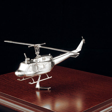 Silver Huey UH-1 helicopter