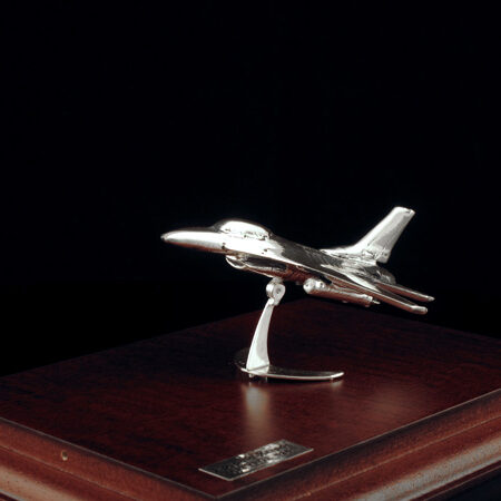 Silver F16 aircraft