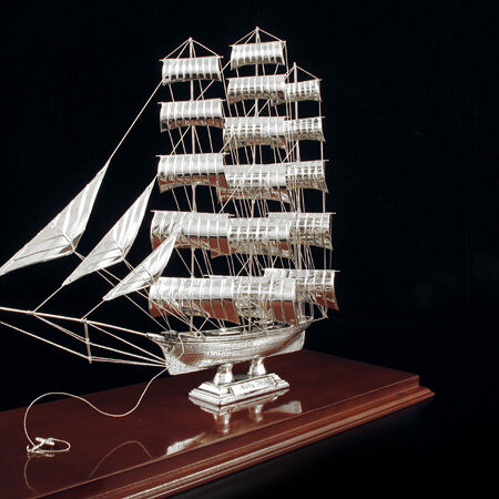 Silver sailboat "Cutty Sark"