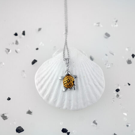 Sterling silver Tortoise with gold plated shell