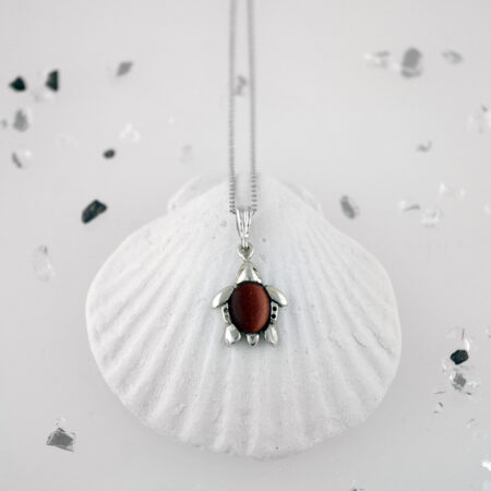 Sterling silver turtle with brown chrysolite
