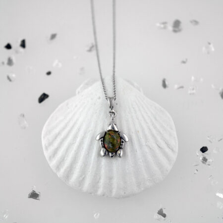 Sterling silver turtle with unakite