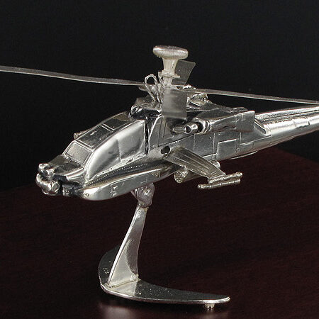Silver Apache helicopter