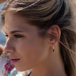 Sterling silver Drop Dangle Earrings with Red Enamel