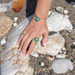 Statement gold plated ring “Sea urchins” in sterling silver with enamel